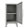 Bisley Fern Mini Locker Cabinet, Right-Opening - Light Grey, Powder-Coated Steel, Magnetic Closing, Ventilation Holes, Shelf Divides Cabinet, Rigid Plastic Footings Prevent Floor Damage view 2