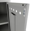 Bisley Fern Mini Locker Cabinet, Right-Opening - Light Grey, Powder-Coated Steel, Magnetic Closing, Ventilation Holes, Shelf Divides Cabinet, Rigid Plastic Footings Prevent Floor Damage view 4