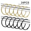 24 Pack Curtain O-Rings Purpose Decorative Metal Shower Rings Loop Smooth Hook for Bathroom for Curtains and Rods(24pcs Golden) view 2
