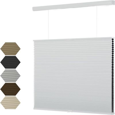MYshade Top Down Bottom UpTDBU Cellular Shades, 1.5 inch Cordless Blackout Honeycomb Pleated Blinds for Windows Home Bedroom Office, Light Control, Thermal Insulated, 37" W x 64" H, White
