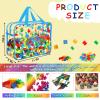 6 Packs Large Toy Storage Bags with Labels, Reusable Clear PVC Storage Bag, Travel Waterproof Organizer Bags (Blue-cute pattern) view 2