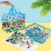 6 Packs Large Toy Storage Bags with Labels, Reusable Clear PVC Storage Bag, Travel Waterproof Organizer Bags (Blue-cute pattern) view 4