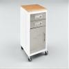 Heavy Duty Rolling Storage Cabinet with Wheels and Drawers, Workstation for Garage, Office, Workshop, 1 Door, 2 Drawer (20" W x 18" D x 34.7" H), White view 1