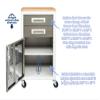 Heavy Duty Rolling Storage Cabinet with Wheels and Drawers, Workstation for Garage, Office, Workshop, 1 Door, 2 Drawer (20" W x 18" D x 34.7" H), White view 4