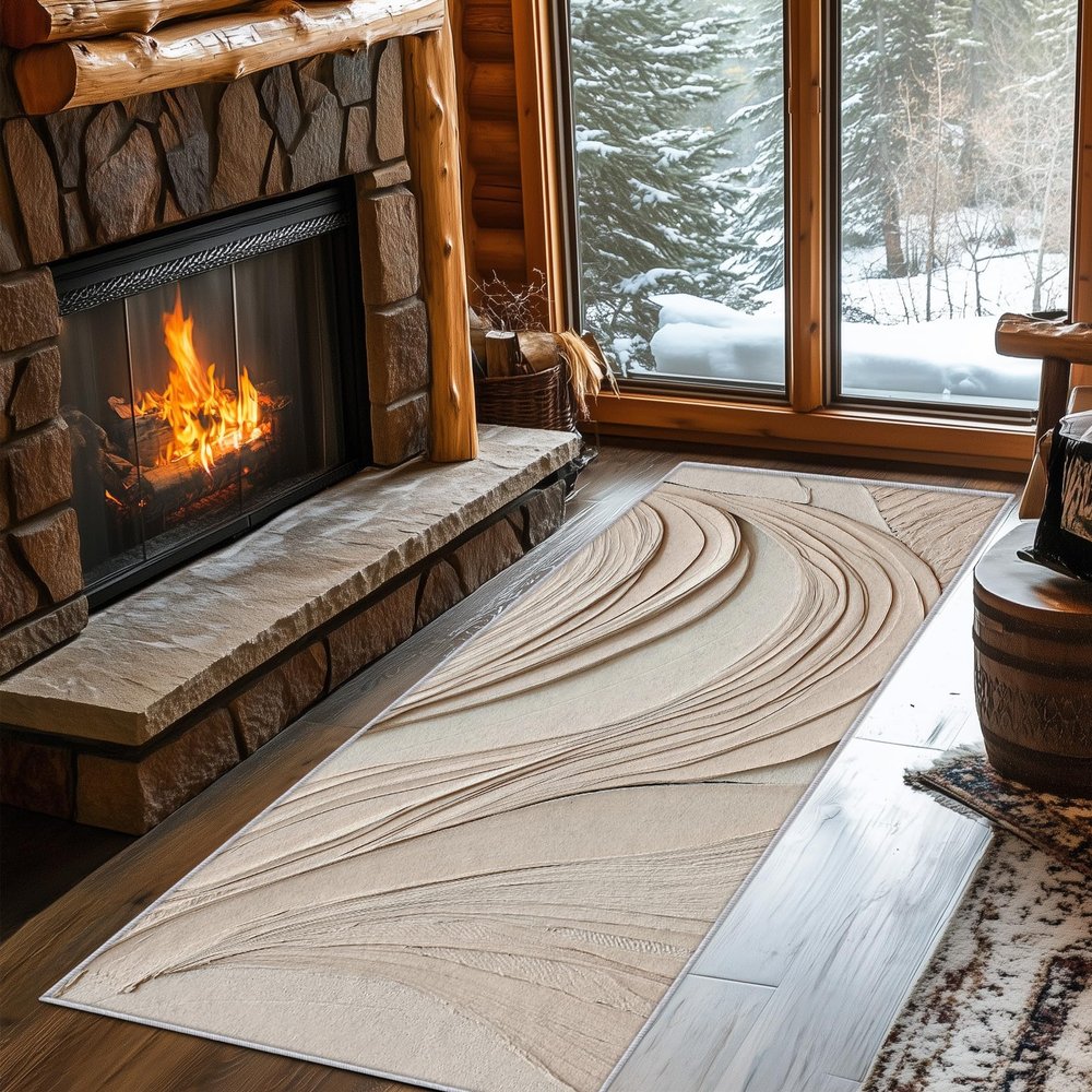 2.6x8 Abstract Wave Runner Rug for Hallway, Washable 3D Modern Rug Runner Non Slip, Abstract Wave Home Decor Carpet for Kitchen, Bedroom, Entryway, Laundry Room, Ultra Thin Soft E134