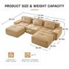 117.3" U Shaped Modular Sectional Sofa, Modern Comfy 5 Seater Boneless Couch with Ottoman, Comfy Cloud Sleeper Sofa with Deep Seat, Upholstered Couches for Living Room, Apartment, Camel view 2