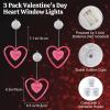 Lewondr 3Pcs Valentines Day Window Lights with 2 Lighting Modes, Pink view 4