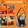 Halloween Trick Or Treat Bag Durable, Black Cat Candy Tote Bag Reusable Gift Bags for Party view 3