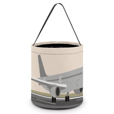 Halloween Trick Or Treat Bag Durable, Airplane on Airport Candy Tote Bag Reusable Gift Bags for Party