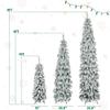Durable Artificial Design! 3 Sets of 8/6/4-foot Snow Plush pre Hair Pencil Trees with 1455 Branches and 520LED11 Light Effect Christmas Trees, Slender and not occupying Much Space view 2