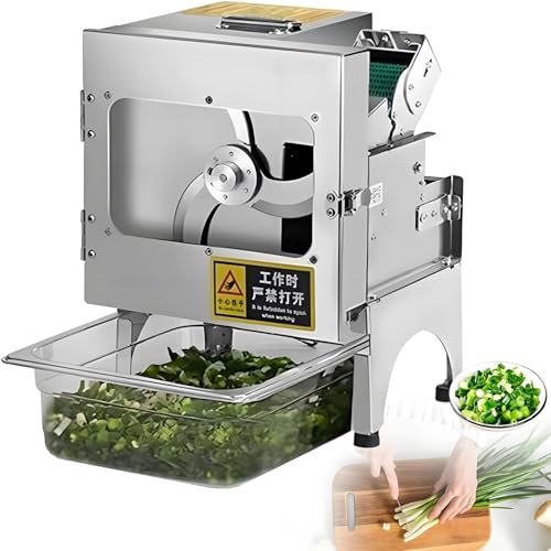 200W Electric Vegetable Cutter - Commercial Scallion Slicer & Spring Onion Chopper for Ginger, Chili, Potato, Cucumber - 150kg/hour Green Onion, Celery, Parsley Chopper
