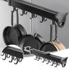 LIUZQWAED Hanging Garage Storage Rack, Pull Out Broom Holder, Multifunctional Slide Broom and Mop Organizer/Storage, for Kitchen/Closet/Home/Cupboard/Wardrobe(10.23in-8 Hook) view 1