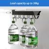 LIUZQWAED Hanging Garage Storage Rack, Pull Out Broom Holder, Multifunctional Slide Broom and Mop Organizer/Storage, for Kitchen/Closet/Home/Cupboard/Wardrobe(10.23in-8 Hook) view 3