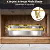 XYJBHB Chafing Dishes for Buffet, 9QT 5 Pack Chafing Dish Buffet Set, Stainless Steel Catering Warmer Server with 5 Full Size Pans for Home Party Wedding Buffets, Gold view 3