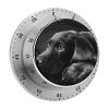 Black Labrador Puppy Timer Durable Mechanical Kitchen Timer Clock Portable Stainless Steel Time Management Tool Countdown Timers for Office Sport Cooking view 1