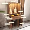 78 Inch Tall Personal Shrine Altar Cabinet, Wood Chinese Buddha Niche Cabinet with Storage, Buddhist Altar Meditation Table, for Home, Temple Buddha Shrine (Walnut Without Door, 22.8*18.9*78in) view 3