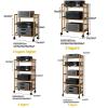 XDOPIRRS CD Player Stand Home Stereo,Movable HiFi Audio Rack,Audio Video Media Stand Cabine,with Height-Adjustable Shelf and Wheel, Audio Rack for Home, Office and Theater(Brown,31.5 * 14.9 * 34.6in) view 2