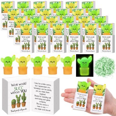 Wettarn 60 Sets Cactus Thank You Boxes,Novelty Work Cactus