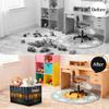 Axurera Collapsible Fabric Cube Storage Bins with Handles for Closet Shelves,Kitchen Spices In Spoons Art Foldable Organizer Baskets for Organizing Clothes Nursery Toy,2 Packs view 4