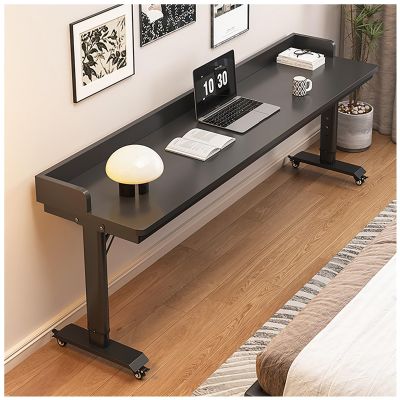 Adjustable Height Overbed Table for Laptop with Wheels, Dining Table Computer Desk, Over The Bed Working Table with Baffles, Home Mobile Bed Desk, Hospital Rolling Bed Table(100cm/39.37in)