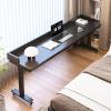 Adjustable Height Overbed Table for Laptop with Wheels, Dining Table Computer Desk, Over The Bed Working Table with Baffles, Home Mobile Bed Desk, Hospital Rolling Bed Table(100cm/39.37in) view 3