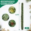2 Pack 9FT Pre-lit Snow Flocked Christmas Garland, Artificial Christmas Garland Fake Green Faux Lighted Artificial Xmas Garland for Table Fireplace Mantle Holiday Home Indoor Outdoor Decor view 2