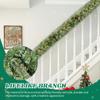 2 Pack 9FT Pre-lit Snow Flocked Christmas Garland, Artificial Christmas Garland Fake Green Faux Lighted Artificial Xmas Garland for Table Fireplace Mantle Holiday Home Indoor Outdoor Decor view 3