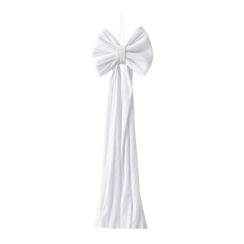 Menolana Christmas Bow Xmas Decor Supplies Giant Bowknot Velvet Ornament for Indoor Farmhouse Front Door Staircase Wedding, Whote
