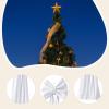 Menolana Christmas Bow Xmas Decor Supplies Giant Bowknot Velvet Ornament for Indoor Farmhouse Front Door Staircase Wedding, Whote view 2