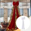 Menolana Christmas Bow Xmas Decor Supplies Giant Bowknot Velvet Ornament for Indoor Farmhouse Front Door Staircase Wedding, Whote view 3