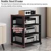 4/5/6-Tier AV Media Player Stand, 110cm Tall Audio Rack Cabinet, Adjustable Wooden Shelves for Record Player/Cables/Game Consoles(6-Tier) view 3