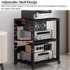 4/5/6-Tier AV Media Player Stand, 110cm Tall Audio Rack Cabinet, Adjustable Wooden Shelves for Record Player/Cables/Game Consoles(6-Tier) view 4