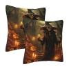 LEVNDIEJ Pumpkin Halloween Print Pillow Cases Pillowcase Pack of 2 Throw Pillow Cover,20x20 Inches for Couch Sofa Bed view 2