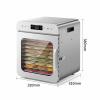 YIGECHENXIN Electric Food Dehydrator Machine Stainless Steel Adjustable Temperature Fruit Vegetables Dryer with 10 Tray Time-Saving and Labor-Saving Easy to Clean(220V/110V),220V view 2