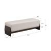 Christopher Knight Home Kingen 55'' Linen Fabric Upholstered End of Bed Ottoman, Wooden Living Room Ottoman Bench with Thick Soft Cushions, Long Entryway Bench, Long Seating for Bedroom, Brown + Beige view 2
