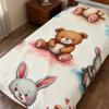 GANDAR Cute Teddy Bear Bunny Velveteen Plush Blanket Baby Nursery Throw Kids Room Decor Cozy Gift view 3