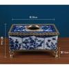 YMGSCC Home Tissue Box Ceramic with Copper and White Porcelain Dinner Paper Sample Room Decoration view 2