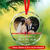 2026 First Christmas As Mr & Mrs Glass Ornament, Personalized Image Mr Mrs Just Married Christmas Ornaments, 1st Xmas Married Ornament Gifts for Husband Wife, Custom Names 1st Year Marriage Keepsake view 2