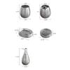 5-Piece Ceramic Bathroom Set with Brushed Silver Finish, Soap Dispenser, Toothbrush Holder, Soap Dish, Tumbler Bath Set(B) view 2