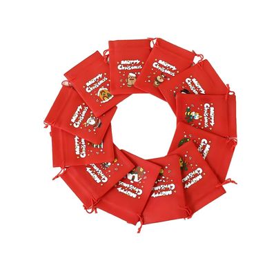 Christmas Gift Bags with Drawstring, Linen Burlap Material (2-B, 13 * 18cm)