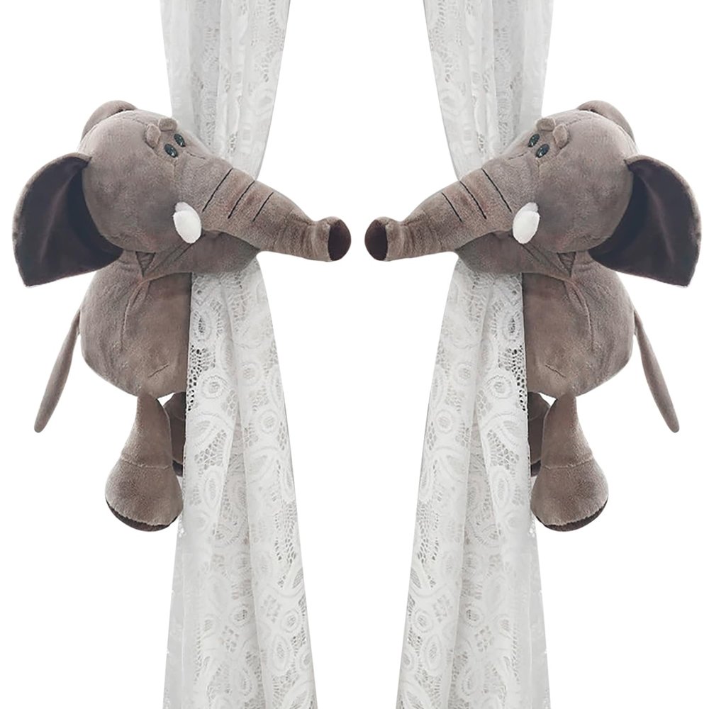 1 Pair Cute Animal Curtain Tiebacks Holdbacks Buckle Hook Fastener Cartoon Curtain Ties Decorative Rope Window Decoration Accessories for Living Room Bedroom