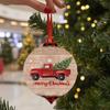 2025 Christmas Ornaments Set of 6, Merry Christmas Red Truck on Wooden Xmas Tree Ornaments Hanging Acrylic Ornament Xmas Tree Party Decoration, Red Black Plaid view 2