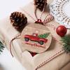 2025 Christmas Ornaments Set of 6, Merry Christmas Red Truck on Wooden Xmas Tree Ornaments Hanging Acrylic Ornament Xmas Tree Party Decoration, Red Black Plaid view 3
