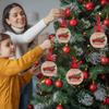 2025 Christmas Ornaments Set of 6, Merry Christmas Red Truck on Wooden Xmas Tree Ornaments Hanging Acrylic Ornament Xmas Tree Party Decoration, Red Black Plaid view 4