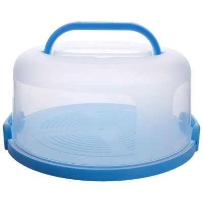 LUMINFLY Holds 10 in / 25.4 Cm Round Pie and Cake, Carrier Plastic with Handle and Lid, Clear Portable Box Bakery Tall, Base Reusable with Washable, Includes Sturdy Latches