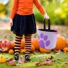 Halloween Trick Or Treat Bag Durable, Colorful Paw Prints Candy Tote Bag Reusable Gift Bags for Party view 2