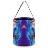 Halloween Trick Or Treat Bag Durable, Fire USA Flag Skull Candy Tote Bag Reusable Gift Bags for Party view 1