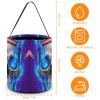 Halloween Trick Or Treat Bag Durable, Fire USA Flag Skull Candy Tote Bag Reusable Gift Bags for Party view 2