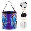 Halloween Trick Or Treat Bag Durable, Fire USA Flag Skull Candy Tote Bag Reusable Gift Bags for Party view 4