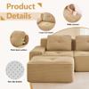 115.3 Camel Boneless Couches for Living Room, Modular Sectional Sofa, 3 Seater Comfy Upholstered Deep Seat Corduroy Fabric Cloud Couch No Assembly, Anti-Slip Design view 3